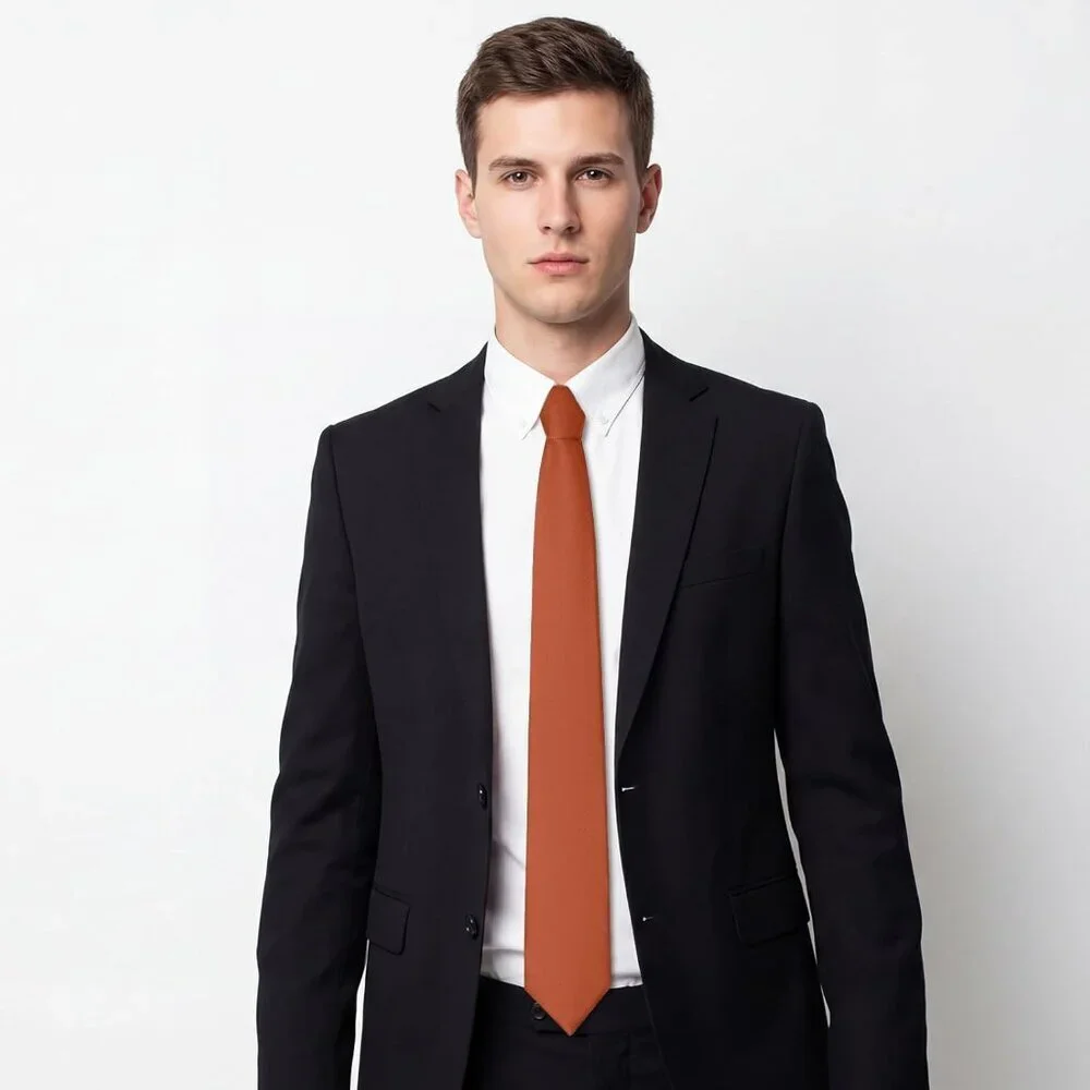 Men's Rust Solid Pure Color Formal 3.15